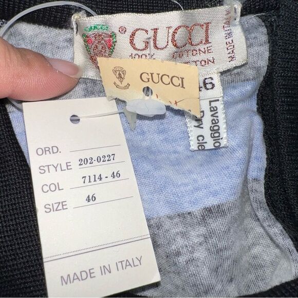 Gucci 100% Cotton Printed Striped Short Sleeve Polo Shirt w/Buttons at the Back - Picture 10 of 10